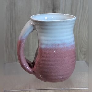 Stoneware Coffee Mug Pink White Ombre